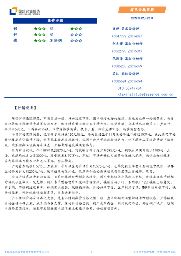 有色金属日报