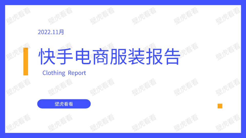 2022年11月快手电商服装报告