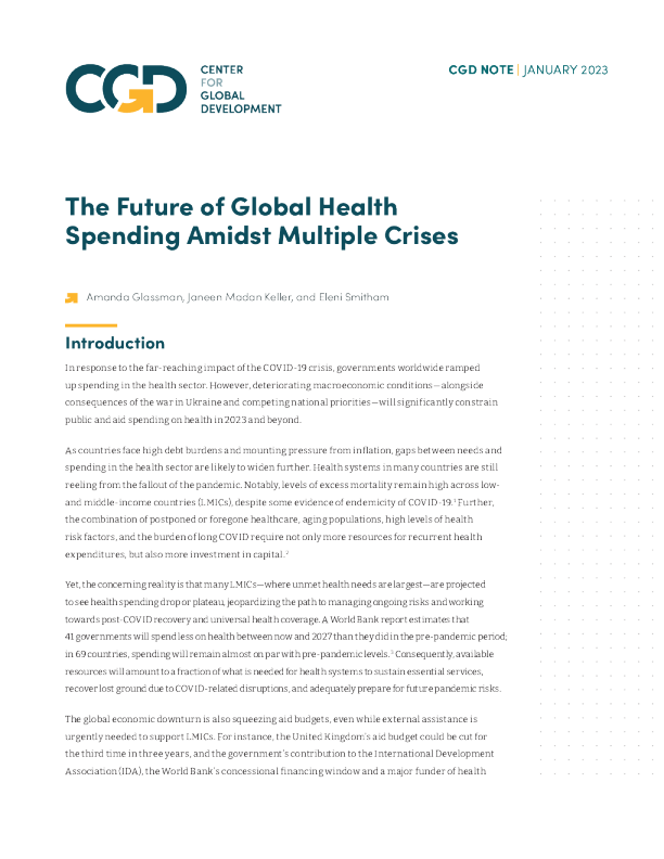 多重危机中全球医疗支出的未来