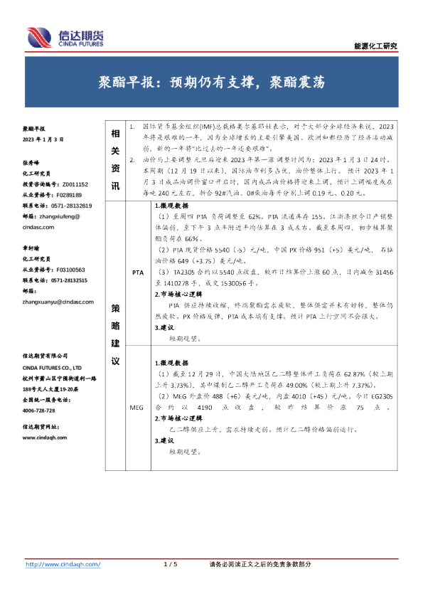 聚酯早报：预期仍有支撑，聚酯震荡