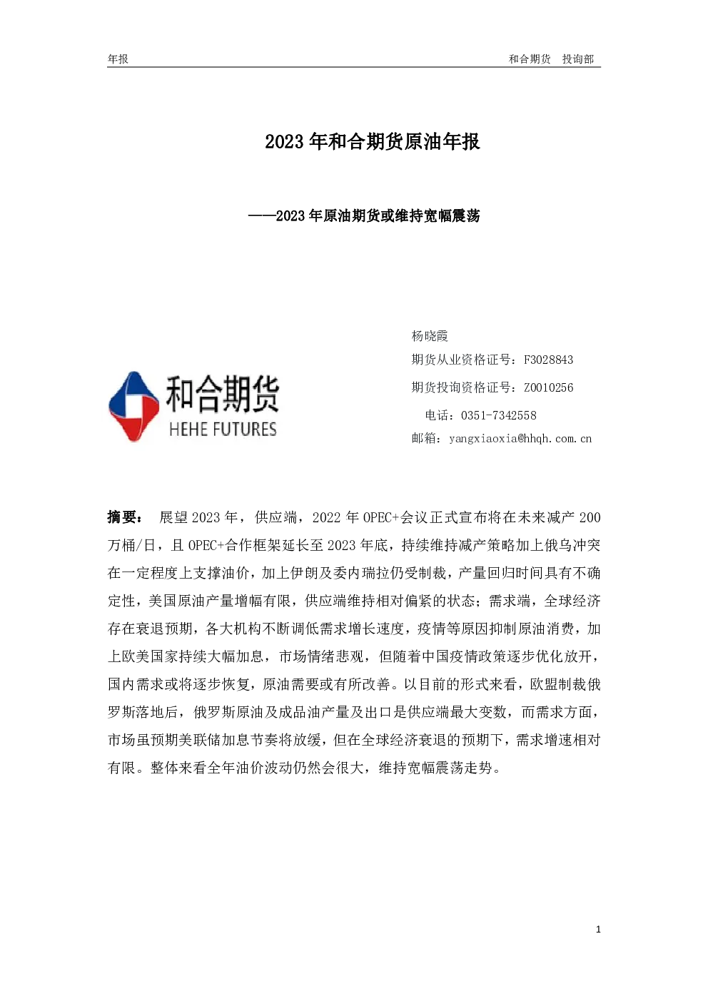 报告封面
