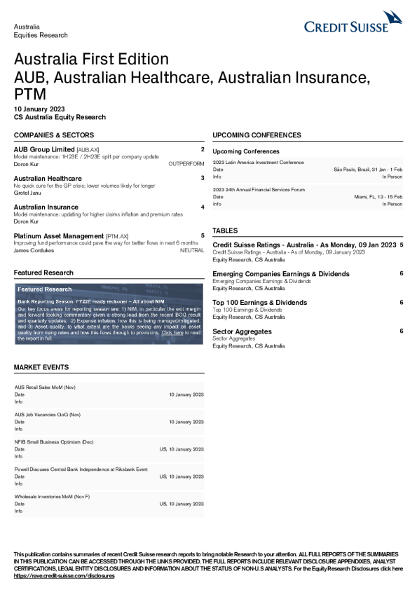 澳大利亚第一版：AUB，澳大利亚医疗保健，澳大利亚保险，PTM
