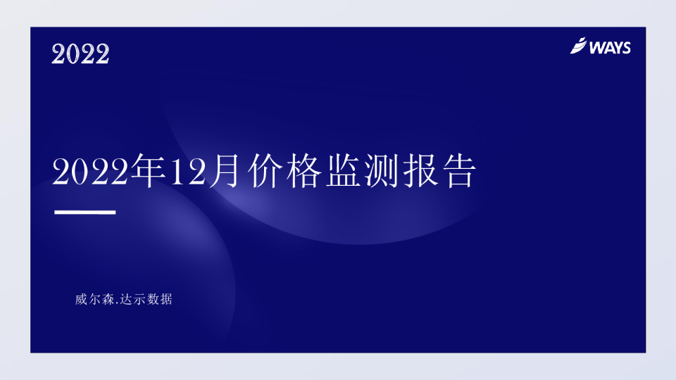 2022年12月价格监测报告