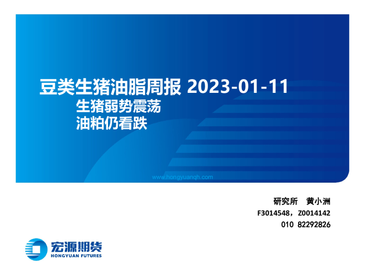豆类生猪油脂周报：生猪弱势震荡 油粕仍看跌