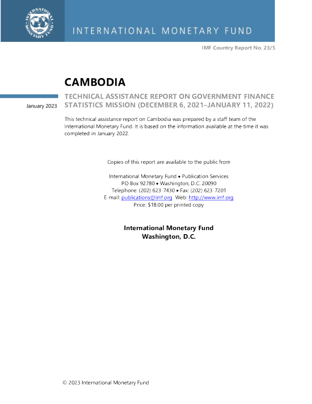 柬埔寨：政府财政统计团技术援助报告（2021年12月6日-2022年1月11日）