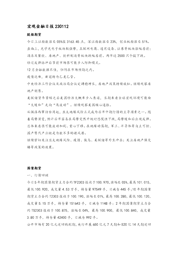 宏观金融日报