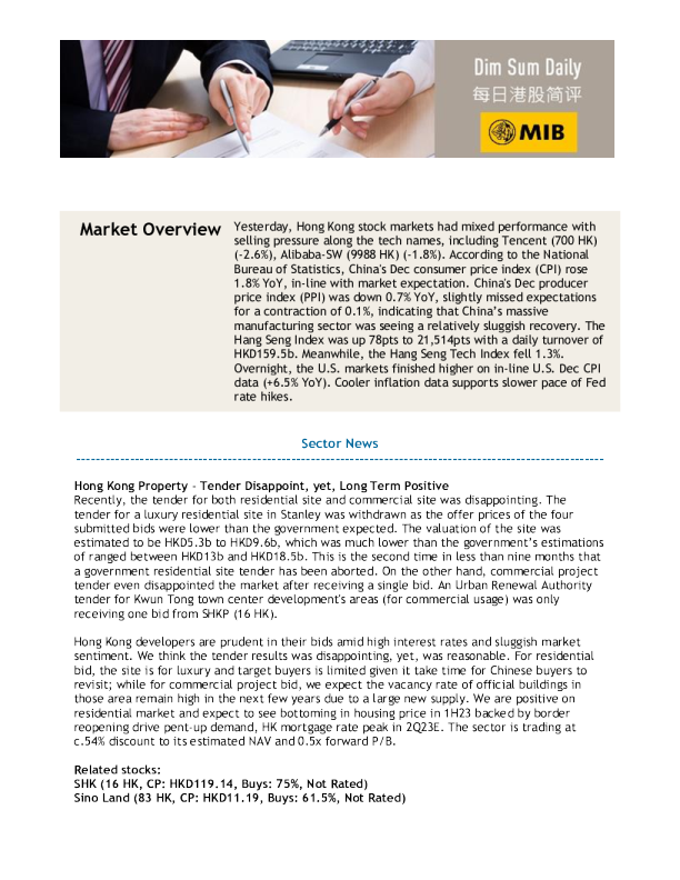 每日港股简评