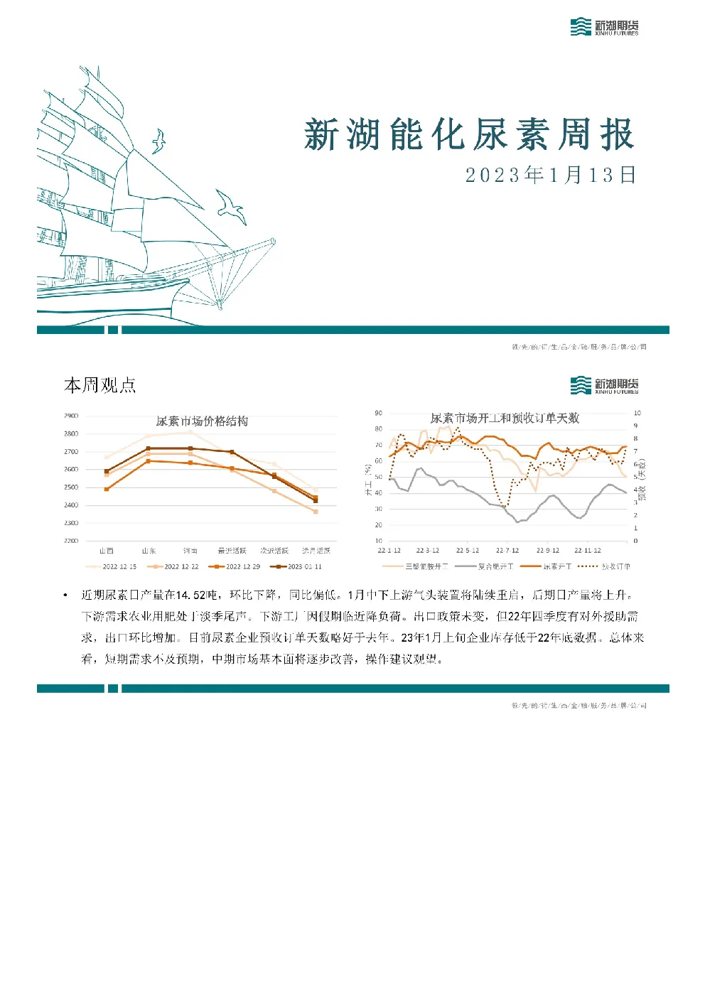 新湖能化尿素周报