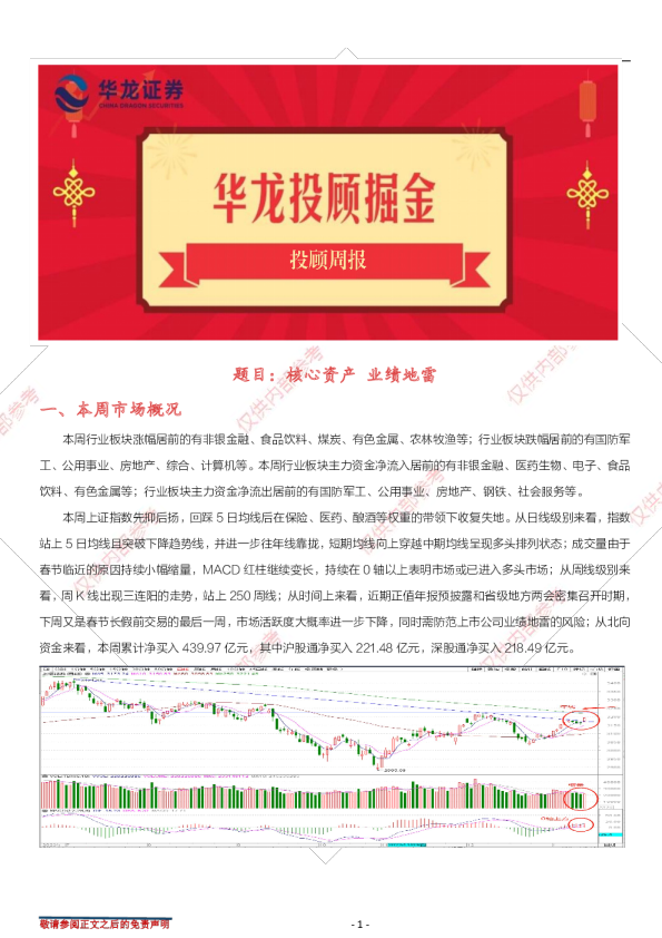 投顾周报：核心资产 业绩地雷