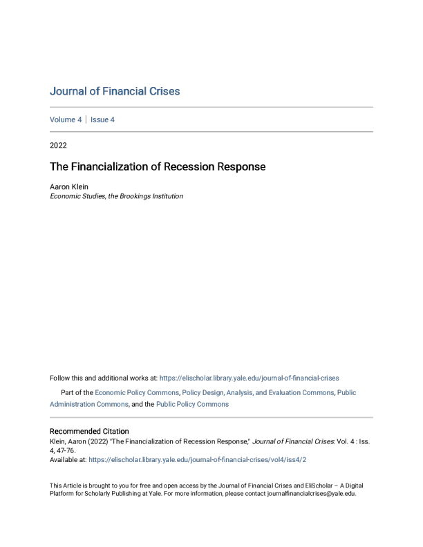 应对衰退的金融化