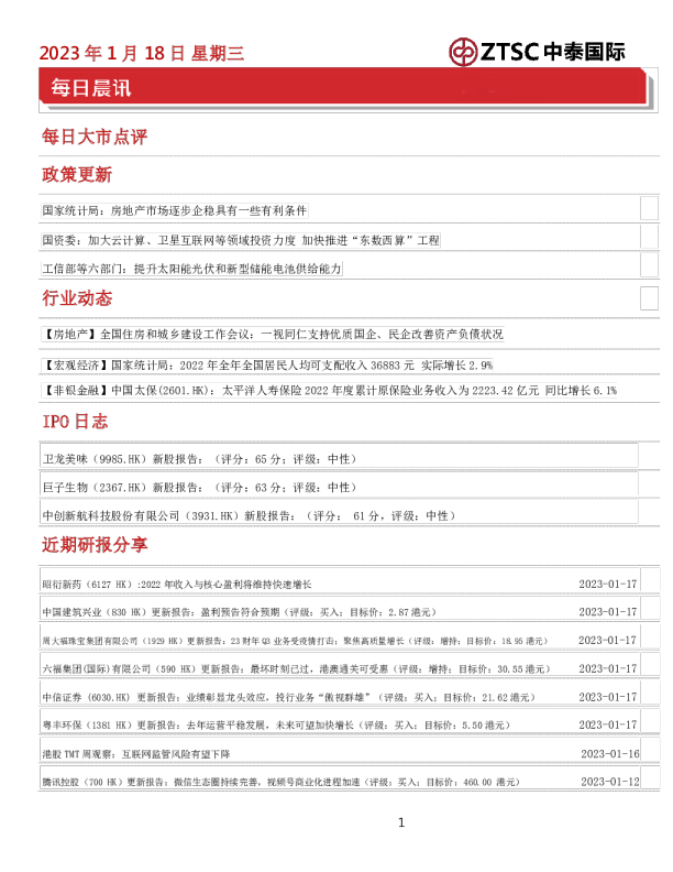每日晨讯