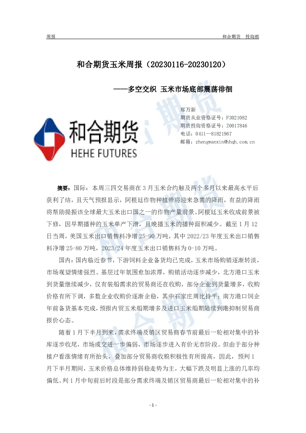 报告封面