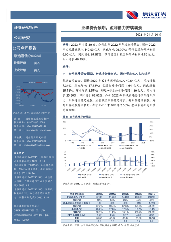 业绩符合预期，盈利能力持续增强