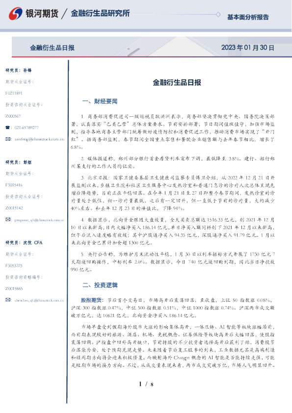 金融衍生品日报