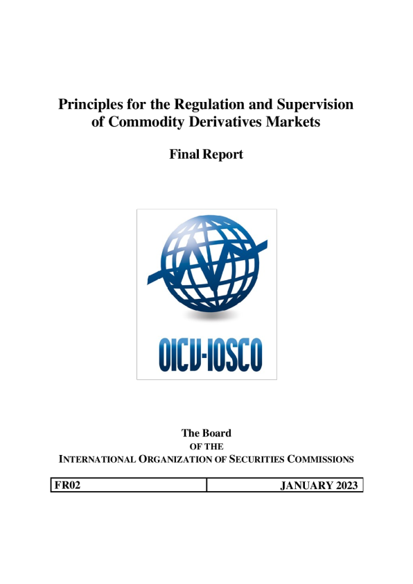 FR02/23 商品衍生品市场监管原则