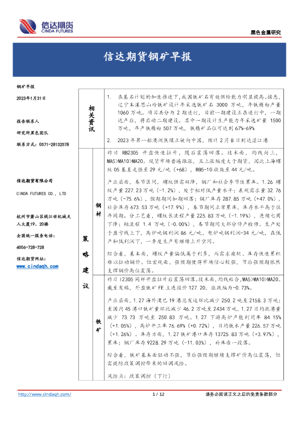 钢矿早报