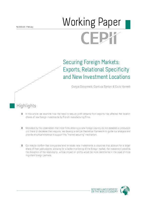 确保国外市场 ： 出口、关系特殊性和新投资地点