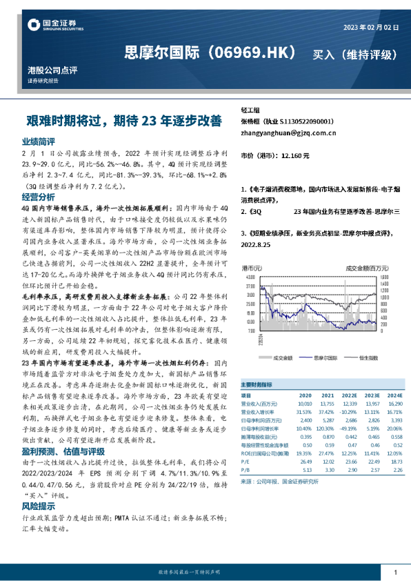 艰难时期将过，期待23年逐步改善