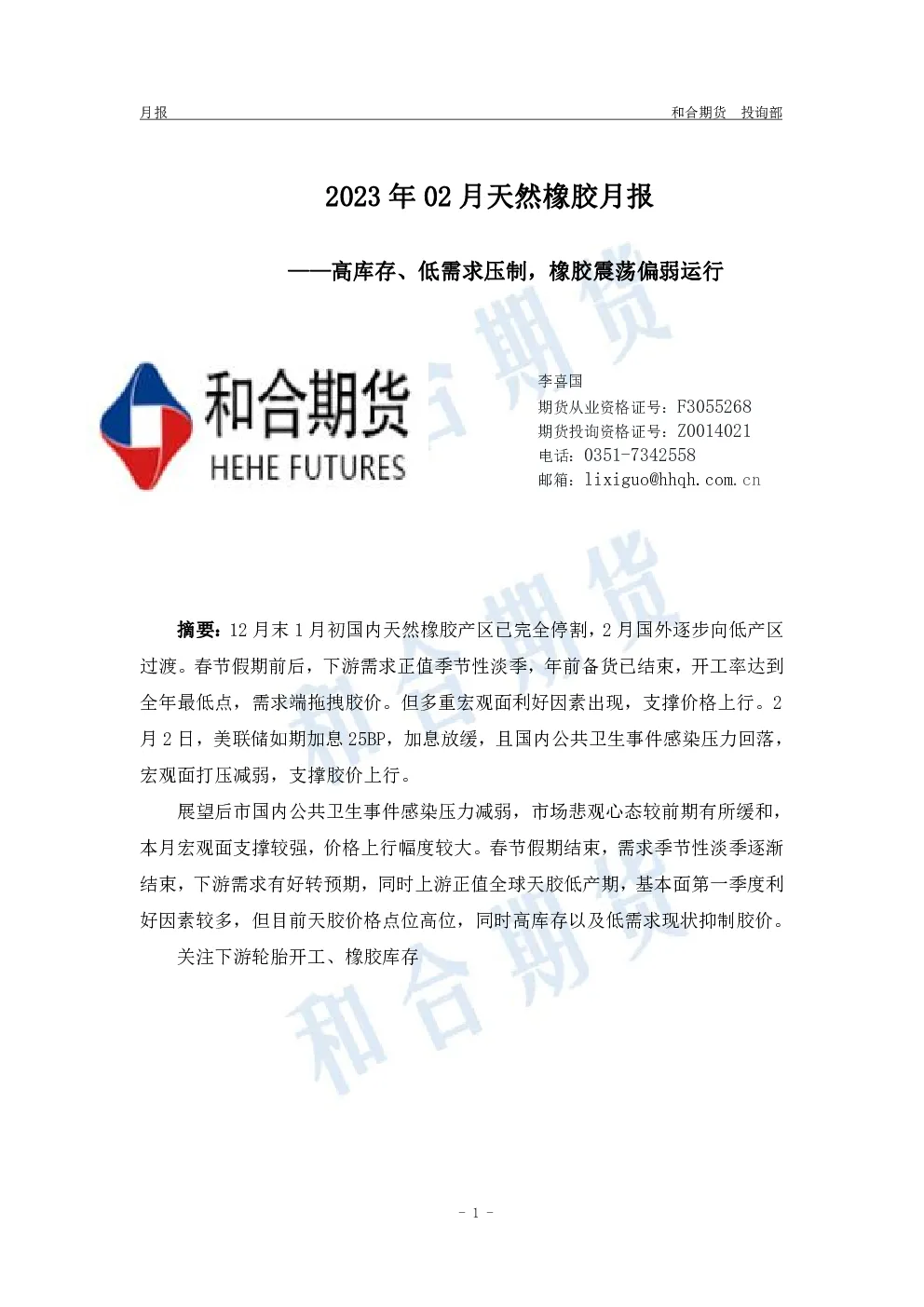 报告封面