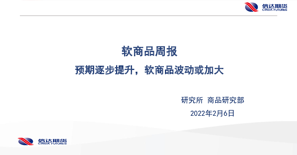软商品周报：预期逐步提升，软商品波动或加大