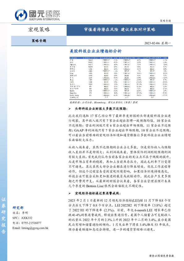 策略专题：审慎看待潜在风险 建议采取对冲策略