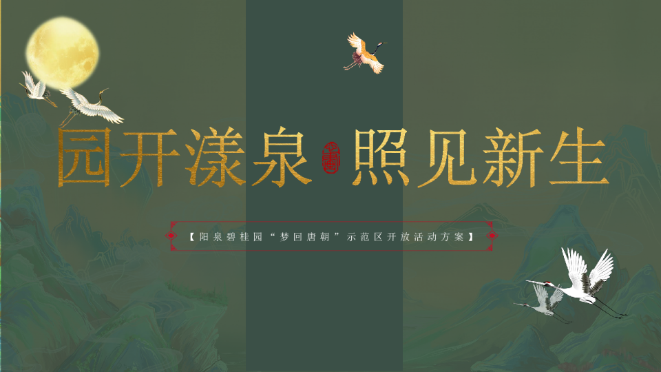 “梦回唐朝”示范区开放（园开漾泉  照见新生主题）活动策划方案