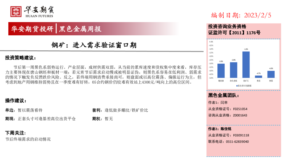 钢矿：进入需求验证窗口期