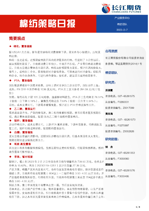 棉纺策略日报