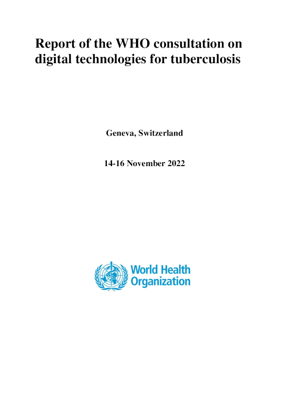 世卫组织结核病数字技术磋商会报告