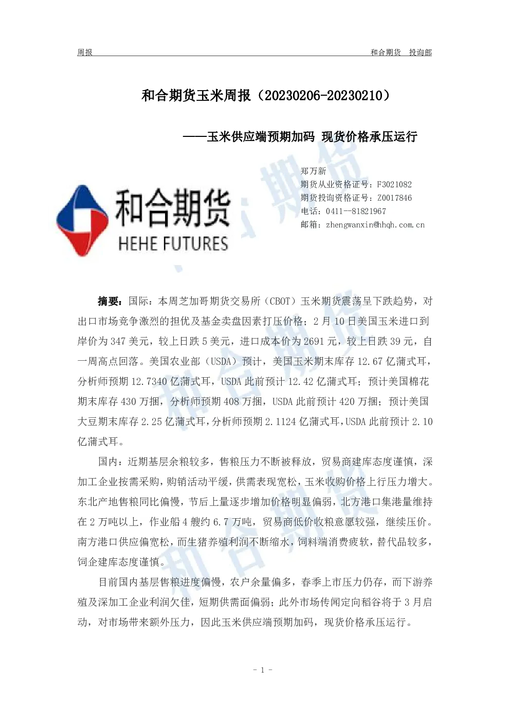 报告封面