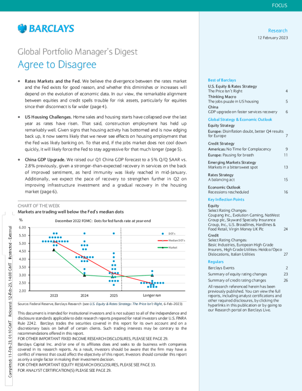 全球投资组合经理摘要：同意不同意