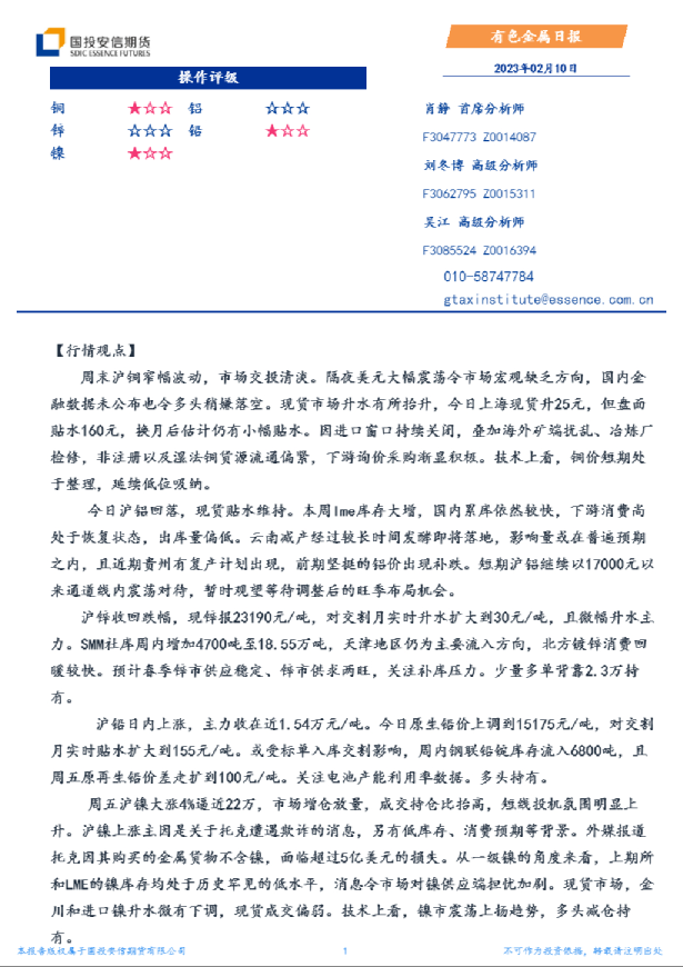 有色金属日报