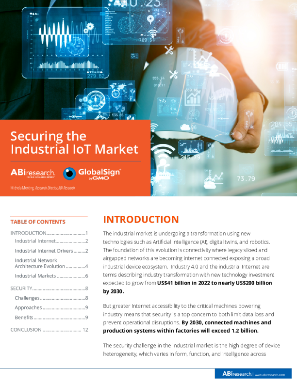 确保工业物联网市场的安全