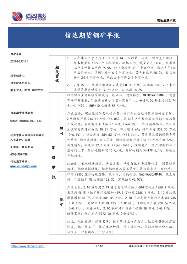 钢矿早报