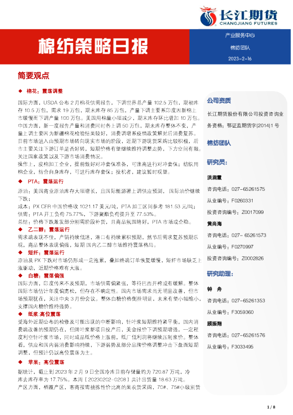 棉纺策略日报