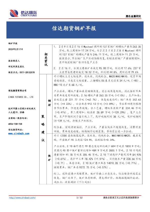 钢矿早报