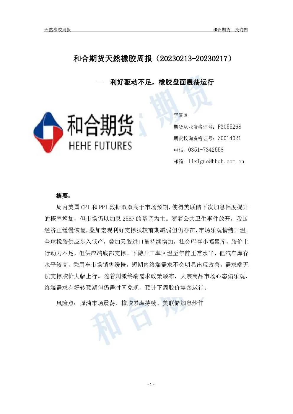 报告封面
