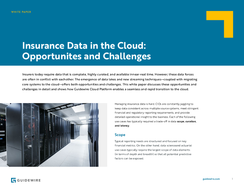 云中的数据 ： 机遇与挑战