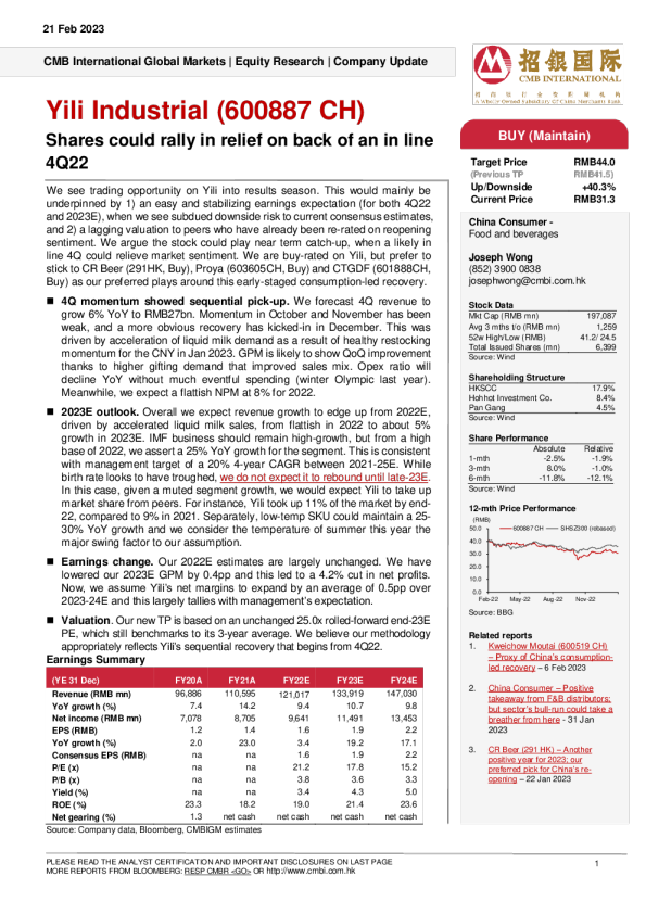 股价可能会在22年第四季度的支撑下反弹