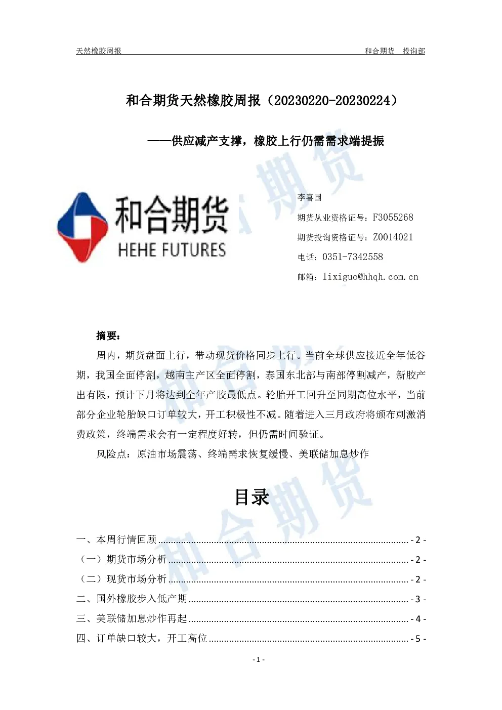 报告封面