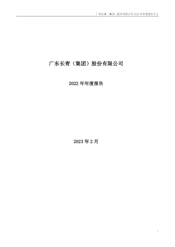 长青集团：2022年年度报告