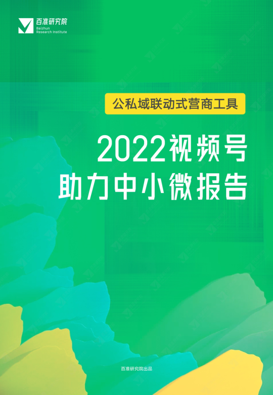 公私域联动式营商工具：2022视频号助力中小微报告