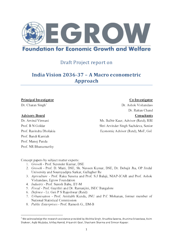 印度愿景2036-37宏观计量方法
