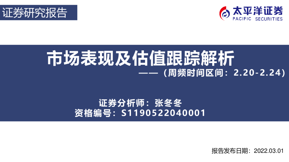 市场表现及估值跟踪解析