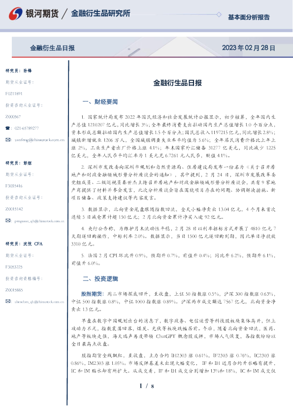 金融衍生品日报