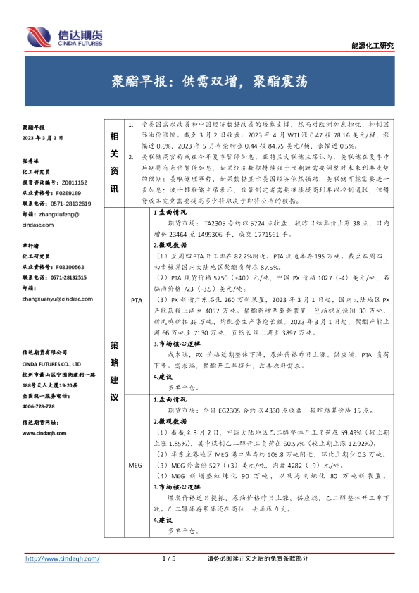 聚酯早报：供需双增，聚酯震荡