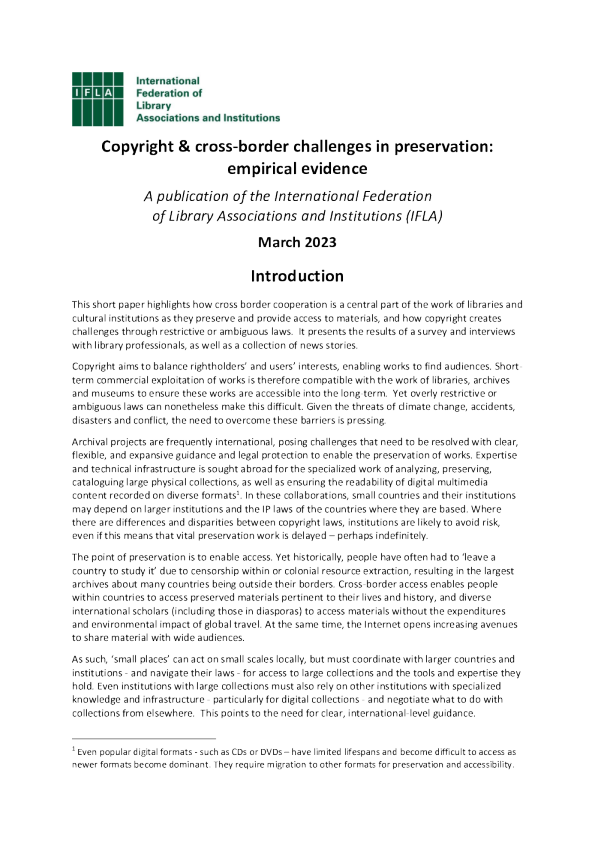 版权与保护中的跨境挑战 ： 经验证据