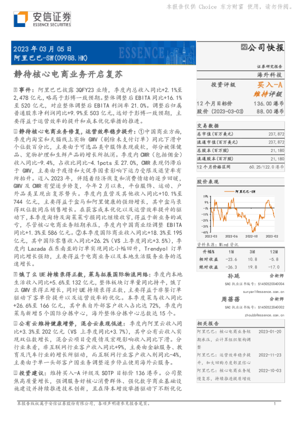 静待核心电商业务开启复苏