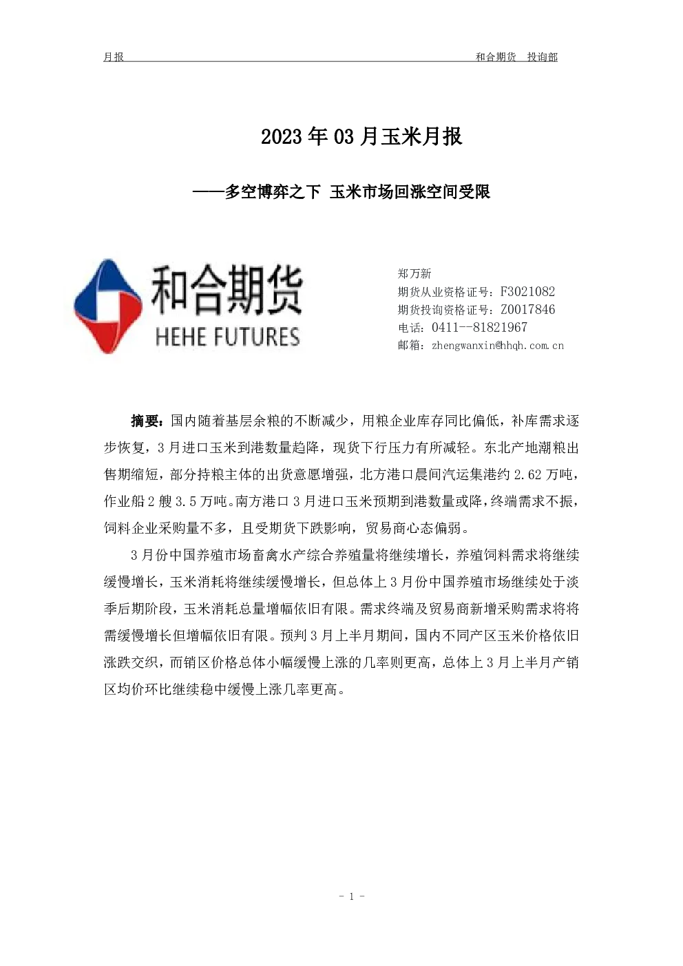报告封面