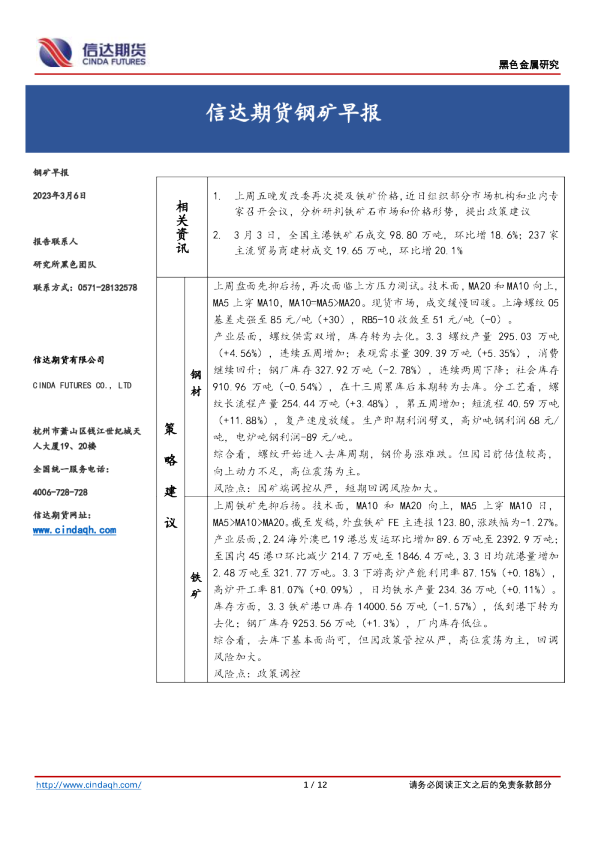 钢矿早报